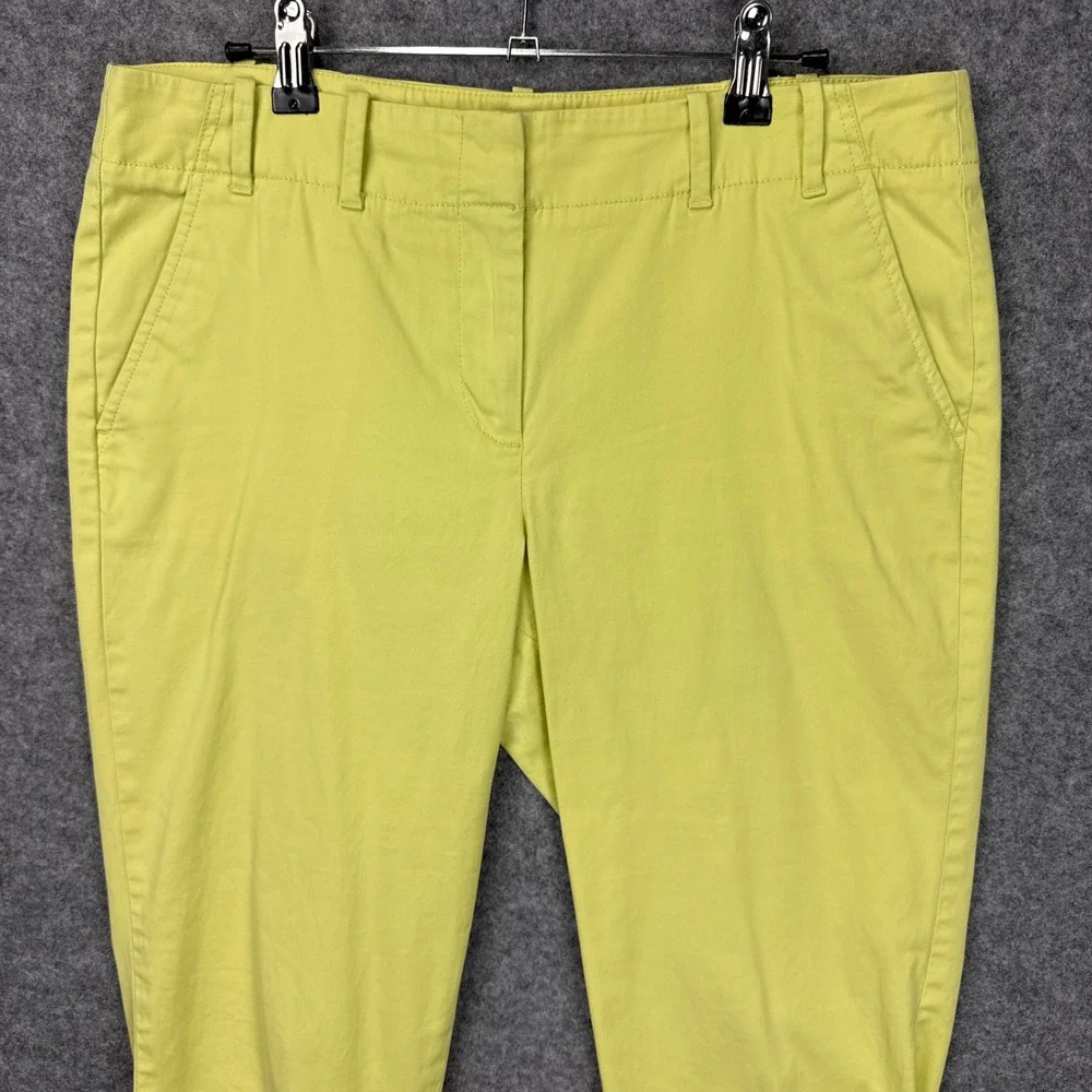 Talbots Cropped Pants 10P Yellow Stretch Cotton Chino Capri Petites